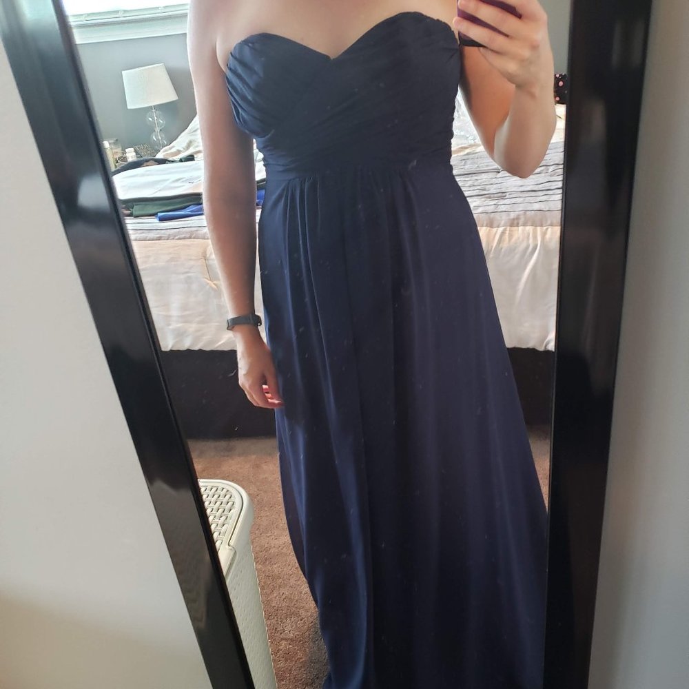 Alfred Angelo Navy Blue Strapless Dress